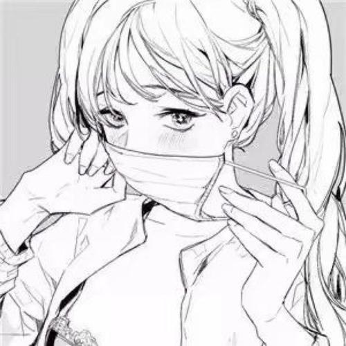 女生口罩头像卡通