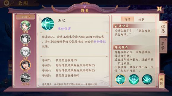 云梦四时歌玉璋有什么技能